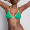 Sutien de bikini triunghiular cu efect de șifonare și contrast Sutien de bikini triunghiular cu efect de șifonare și contrast