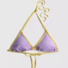 Sutien de bikini triunghiular cu efect de șifonare și contrast Sutien de bikini triunghiular cu efect de șifonare și contrast
