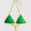Sutien de bikini triunghiular cu efect de șifonare și contrast Sutien de bikini triunghiular cu efect de șifonare și contrast