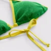 Sutien de bikini triunghiular cu efect de șifonare și contrast Sutien de bikini triunghiular cu efect de șifonare și contrast