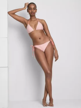 Sutien de bikini triunghiular cu imprimeu de stele de mare în dungi
