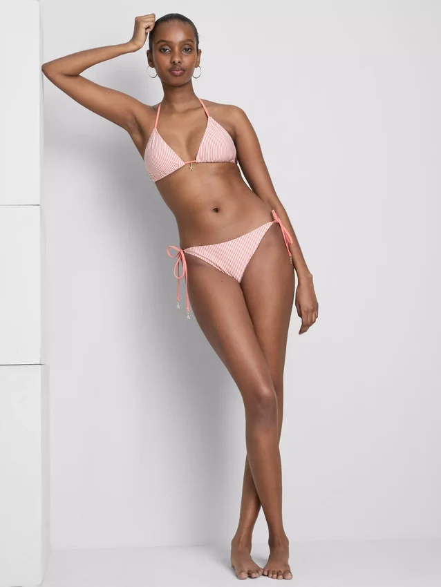 Sutien de bikini triunghiular cu imprimeu de stele de mare în dungi Sutien de bikini triunghiular cu imprimeu de stele de mare în dungi