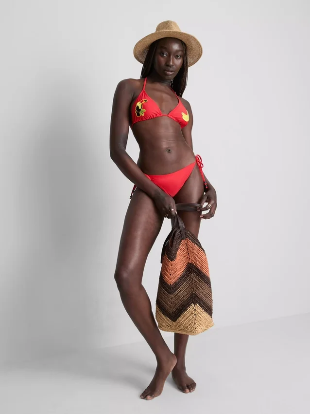 Sutien de bikini triunghiular cu model de tucan Sutien de bikini triunghiular cu model de tucan