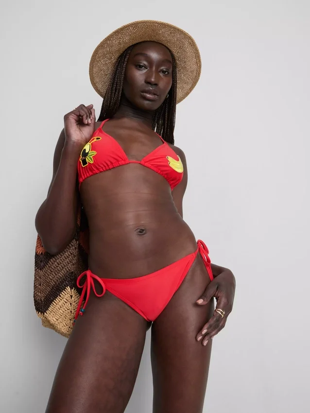 Sutien de bikini triunghiular cu model de tucan Sutien de bikini triunghiular cu model de tucan