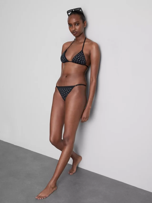 Sutien de bikini triunghiular cu strasuri Sutien de bikini triunghiular cu strasuri
