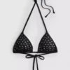 Sutien de bikini triunghiular cu strasuri Sutien de bikini triunghiular cu strasuri