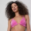 Sutien de bikini triunghiular cu volane strălucitoare