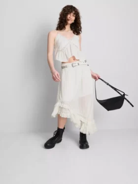 The Primark Scene | Fustă maxi asimetrică cu broderie