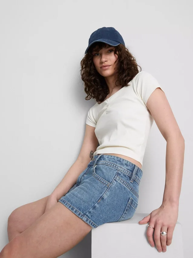 The Primark Scene | Pantaloni Scurți micro din denim de bumbac The Primark Scene | Pantaloni Scurți micro din denim de bumbac