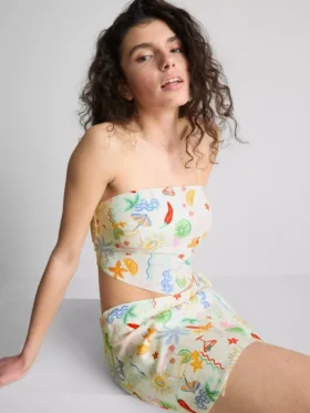 The Primark Scene | Top bandeau curbat cu imprimeu