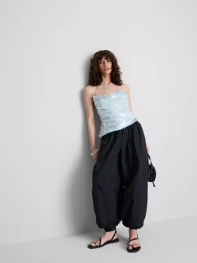 The Primark Scene | Top cu bretele, paiete și guler înfășurat