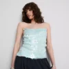 The Primark Scene | Top cu bretele, paiete și guler înfășurat The Primark Scene | Top cu bretele, paiete și guler înfășurat
