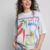 The Primark Scene | Tricou oversized din bumbac cu imprimeu Margarita The Primark Scene | Tricou oversized din bumbac cu imprimeu Margarita