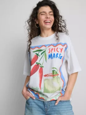 The Primark Scene | Tricou oversized din bumbac cu imprimeu Margarita