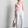 Top babydoll cu decolteu în V