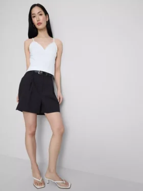 Top babydoll cu decolteu în V