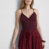 Top babydoll cu decolteu în V