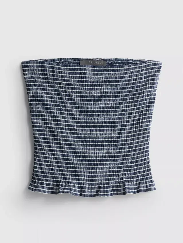 Top bandeau cu volane în carouri de la Paula Echevarría Top bandeau cu volane în carouri de la Paula Echevarría