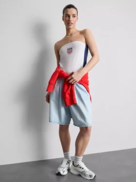 Top bandeau din bumbac cu imprimeu „Usa soccer”