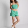 Top bandeau scurt, cu dungi, cu conținut ridicat de bumbac