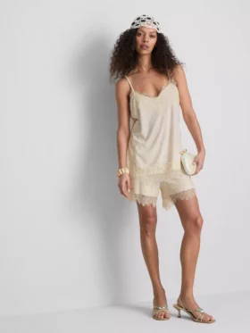 Top cami cu dantelă satinată Paula Echevarría Top cami cu dantelă satinată Paula Echevarría