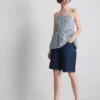 Top cami din bumbac cu decupaje Top cami din bumbac cu decupaje