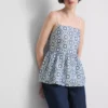Top cami din bumbac cu decupaje Top cami din bumbac cu decupaje