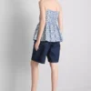 Top cami din bumbac cu decupaje Top cami din bumbac cu decupaje