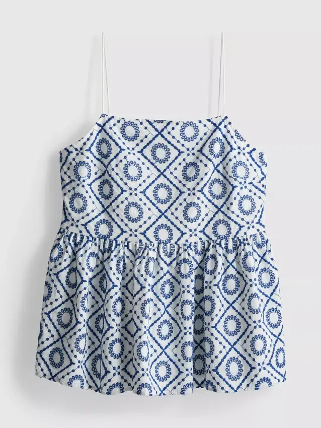 Top cami din bumbac cu decupaje Top cami din bumbac cu decupaje