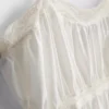 Top cami din bumbac cu tiv în formă de batistă