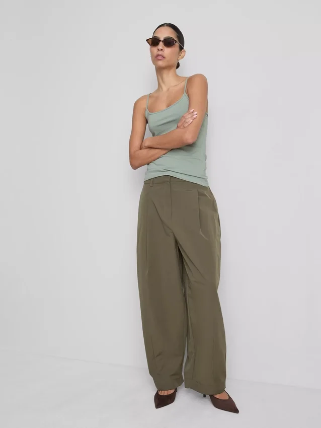 Top cami elastic, cu conținut ridicat de bumbac Top cami elastic, cu conținut ridicat de bumbac