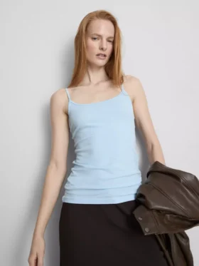 Top cami elastic, cu conținut ridicat de bumbac