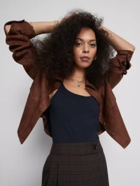 Top cami elastic, cu conținut ridicat de bumbac
