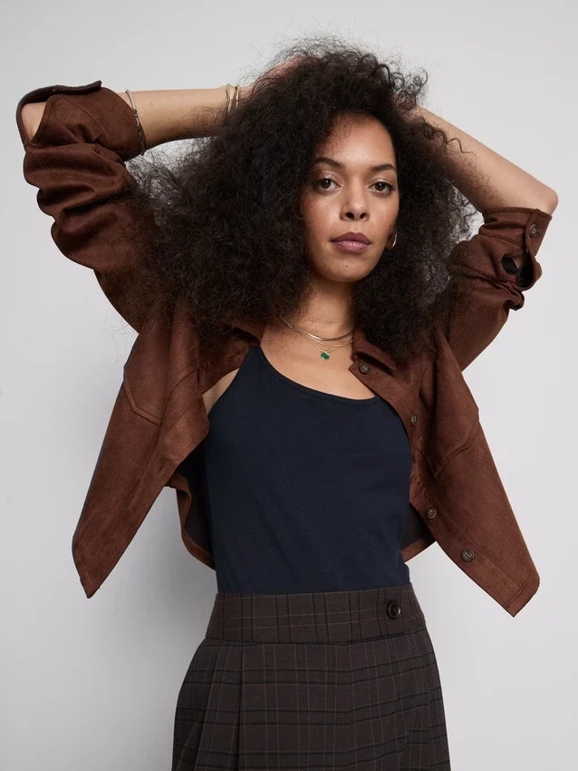 Top cami elastic, cu conținut ridicat de bumbac Top cami elastic, cu conținut ridicat de bumbac
