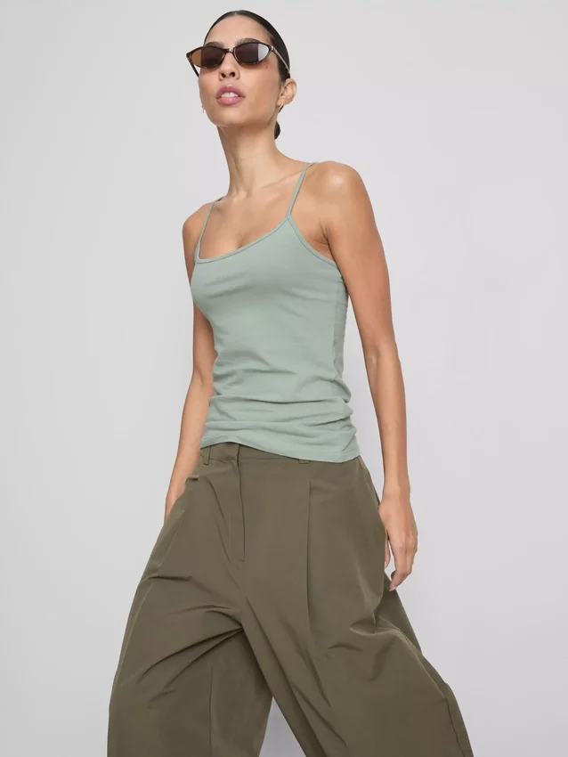 Top cami elastic, cu conținut ridicat de bumbac Top cami elastic, cu conținut ridicat de bumbac