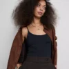 Top cami elastic, cu conținut ridicat de bumbac Top cami elastic, cu conținut ridicat de bumbac