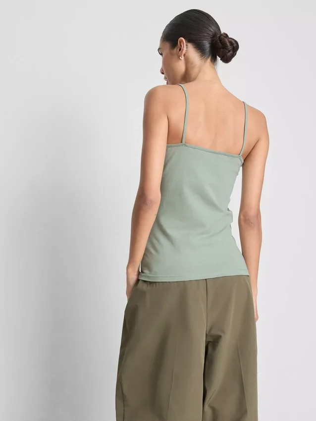 Top cami elastic, cu conținut ridicat de bumbac Top cami elastic, cu conținut ridicat de bumbac