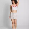 Top cami scurt, fără cusături, cu imprimeu