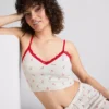 Top cami scurt, fără cusături, cu imprimeu