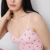 Top cami scurt, fără cusături, cu imprimeu
