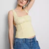 Top corset din crep cu guler pătrat