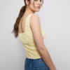 Top corset din crep cu guler pătrat