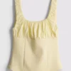 Top corset din crep cu guler pătrat