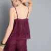 Top cu bretele subțiri din bumbac, cu broderie florală Top cu bretele subțiri din bumbac, cu broderie florală