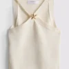 Top cu gât halter și model stea de mare Top cu gât halter și model stea de mare