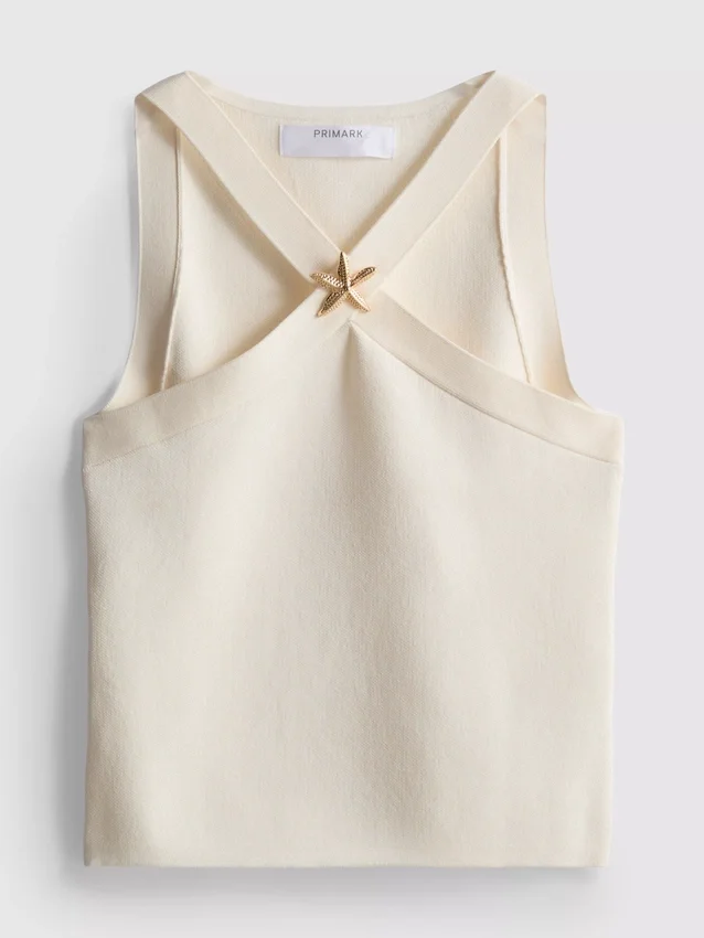 Top cu gât halter și model stea de mare Top cu gât halter și model stea de mare