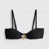Top de bikini cu decolteu adânc și detalii florale Top de bikini cu decolteu adânc și detalii florale