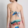Top de bikini cu imprimeu pitoresc în stil bandană Top de bikini cu imprimeu pitoresc în stil bandană