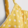 Top de bikini cu sârmă, decolteu în formă de inimă și imprimeu cu buline Top de bikini cu sârmă, decolteu în formă de inimă și imprimeu cu buline
