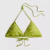 Top de bikini triunghiular cu broderie în formă de pești